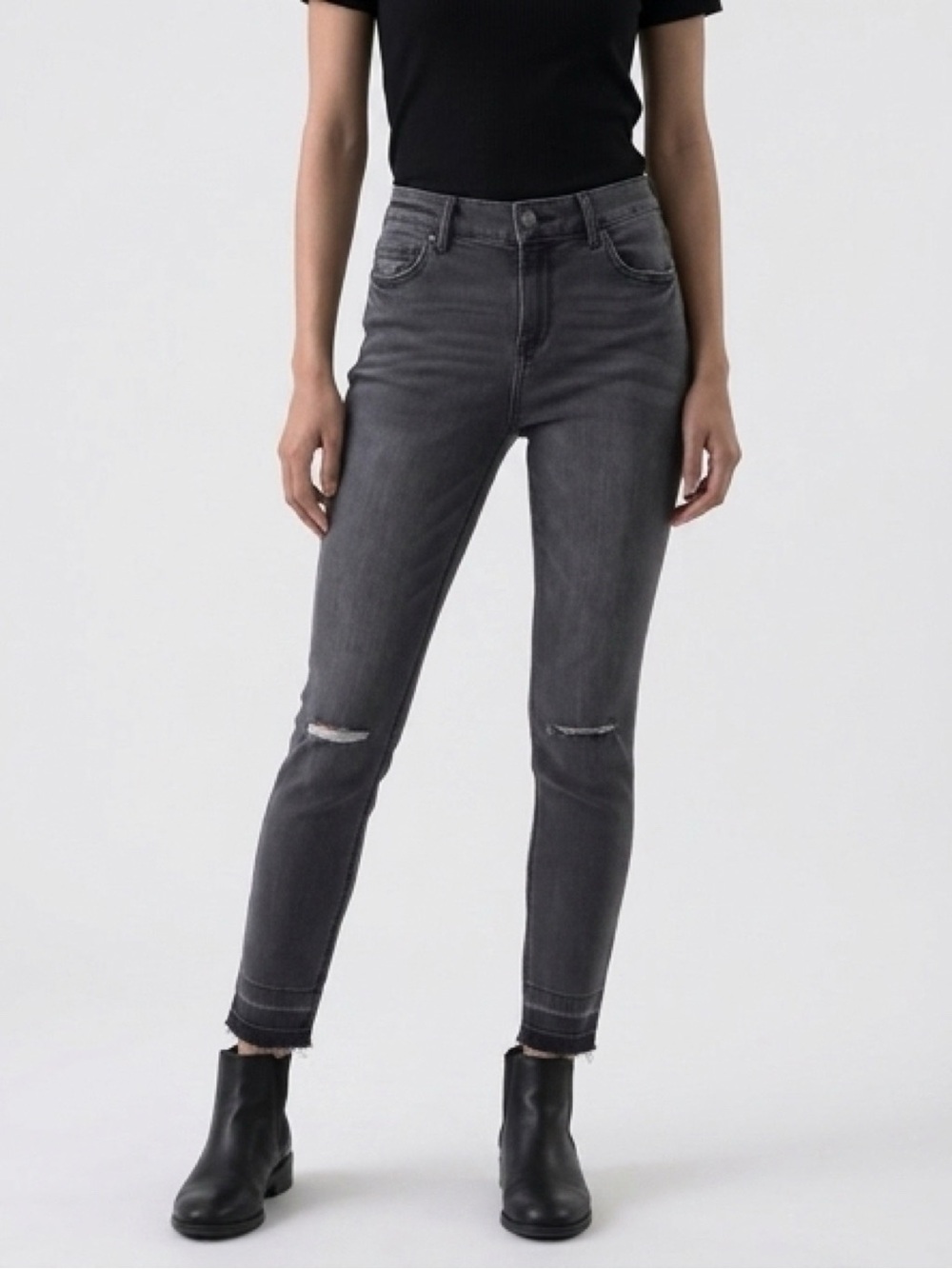 EXPRESS Ankle Legging High-Rise Skinny Jeans in Charcoal Gray